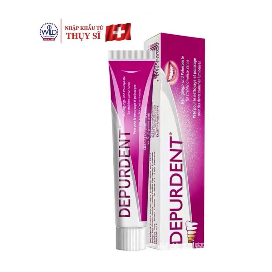 Kem đánh răng siêu trắng và loại bỏ cao răng mảng bám Depurdent (Thụy Sỹ)