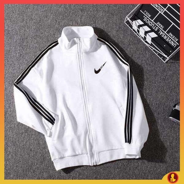 áo khoác nam boy phố áo khoác boy phố nam Áo hoodie thể thao ba thanh áo cardigan mùa xuân thu rộng rãi cổ đứng cho nam áo jacket xu hướng trẻ trung màu trơn áo khoác thường ngày cỡ lớn