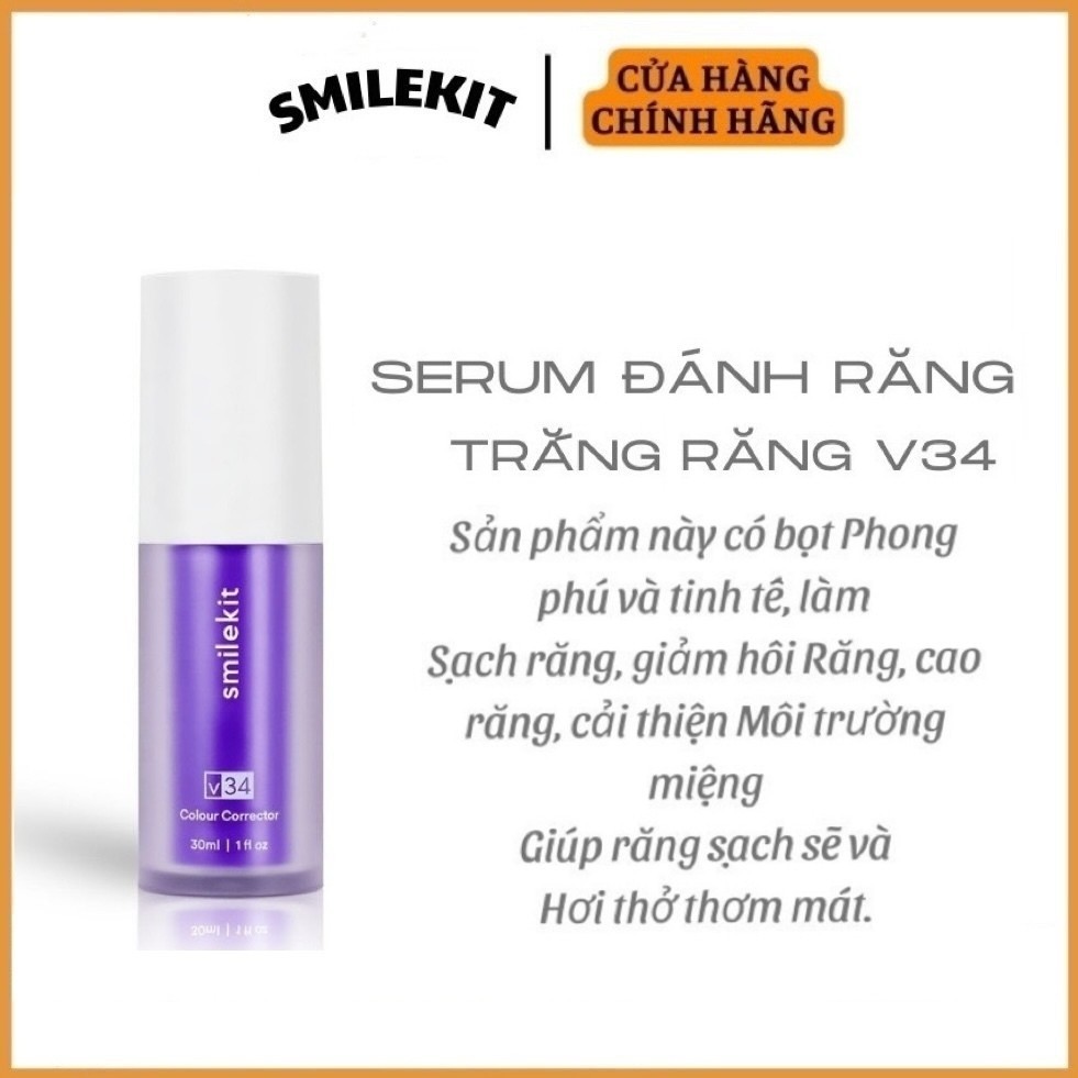 Serum làm Trắng Răng Smilekit V34 Kem Đánh Răng Tẩy Trắng Răng Tại Nhà