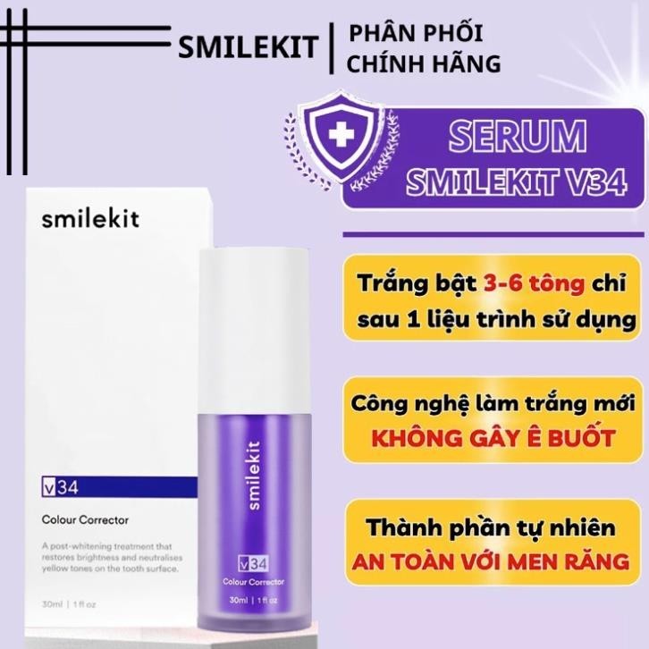 Serum làm Trắng Răng Smilekit V34 Kem Đánh Răng Tẩy Trắng Răng Tại Nhà