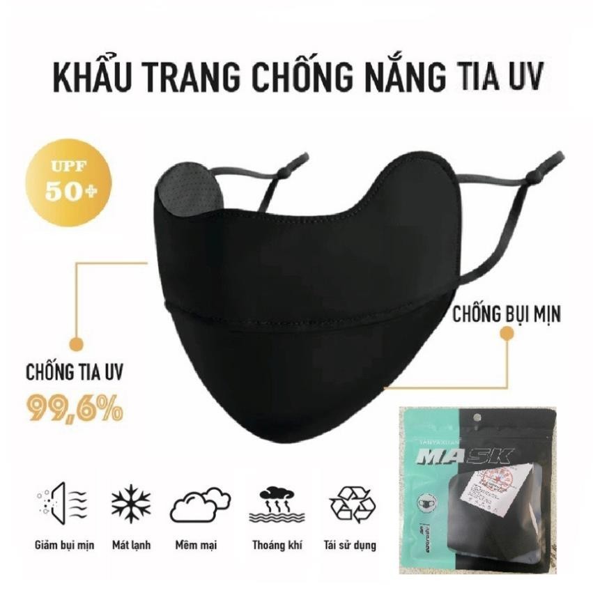 Khẩu Trang Chống Tia UV, Khẩu Trang Chống Nắng tia UV UPF 50+ Unisex Nam Nữ Đều thích hợp