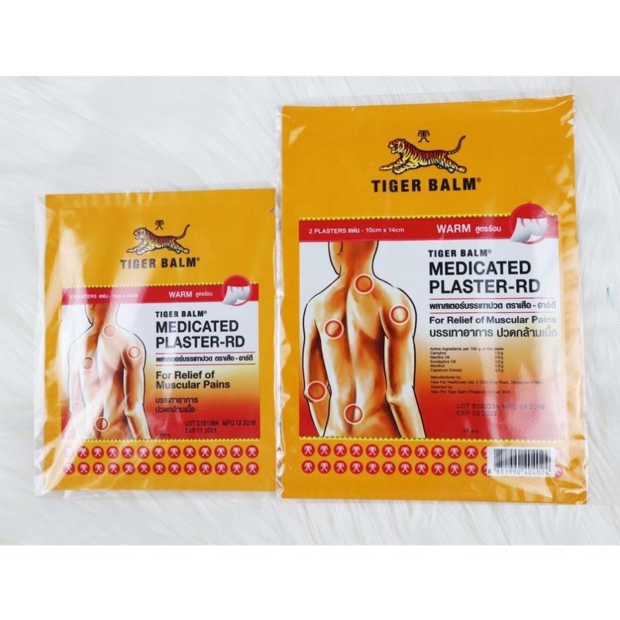Tiger Balm Medicated Plaster-Cool & Warm - Miếng dán đau lưng nhức mỏi Tiger Balm Thái Lan