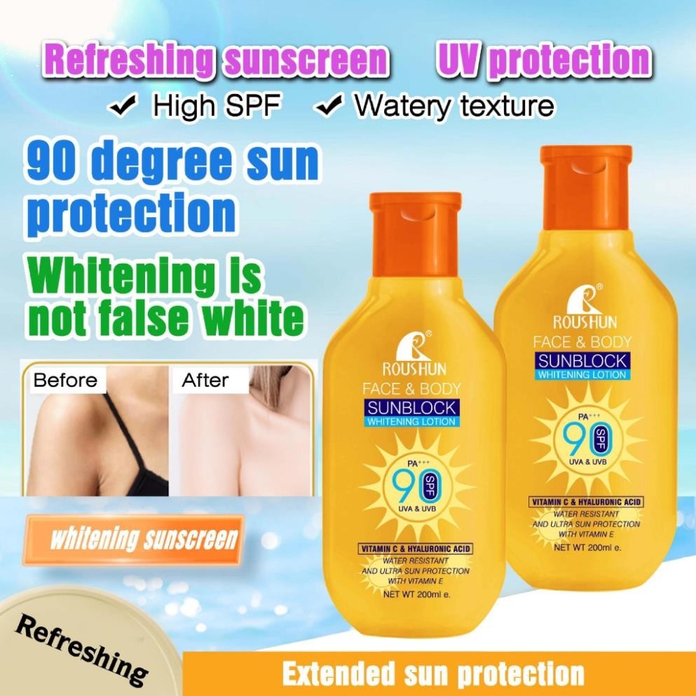 Kem dưỡng da kem chống nắng cho mặt và body ROUSHUN spf90+++