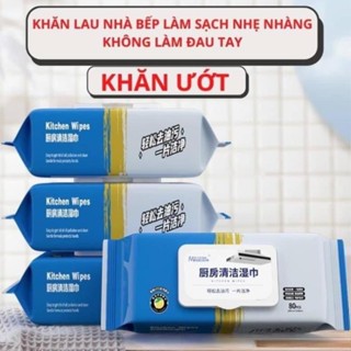 Khăn Giấy Ướt Lau Bếp Siêu Sạch Gói 80 Tờ Không Độc Hại Không Gây Kích Ứng