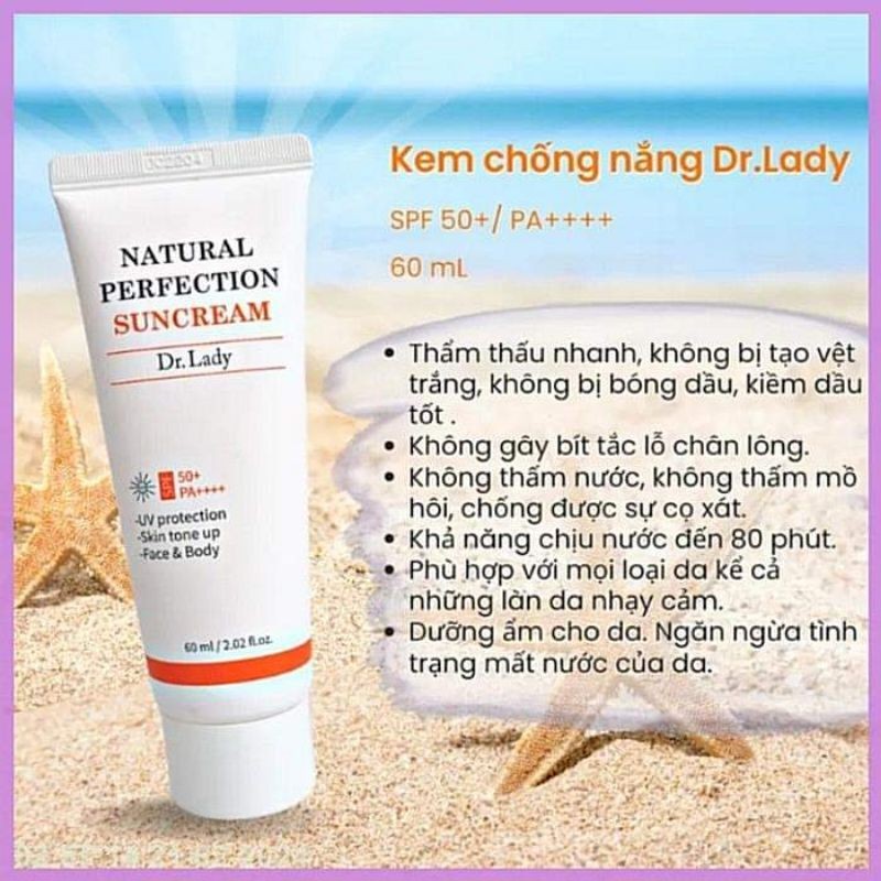 Kem Chống Nắng Dr. Lady Hàn Quốc SPF50+/Pa +++ 60ML