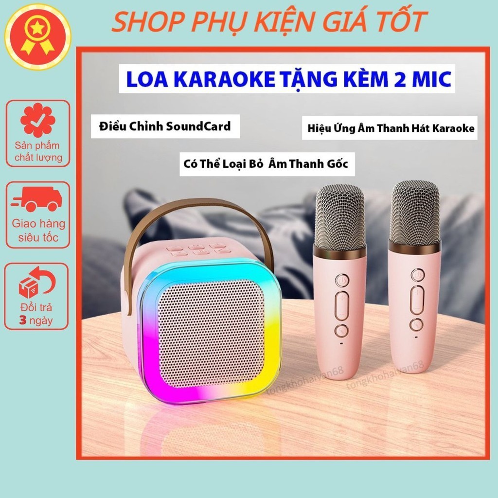 [HOT] Loa Bluetooth Karaoke Mini  K12 kèm mic không dây công suất 10W, nhỏ gọn có thể mang theo dễ dàng sử dụng