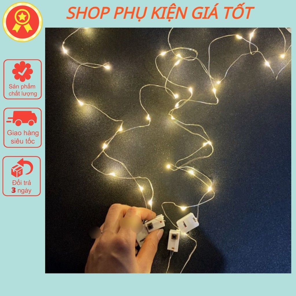 Dây đèn led trang trí fairylight đom đóm có sẵn pin