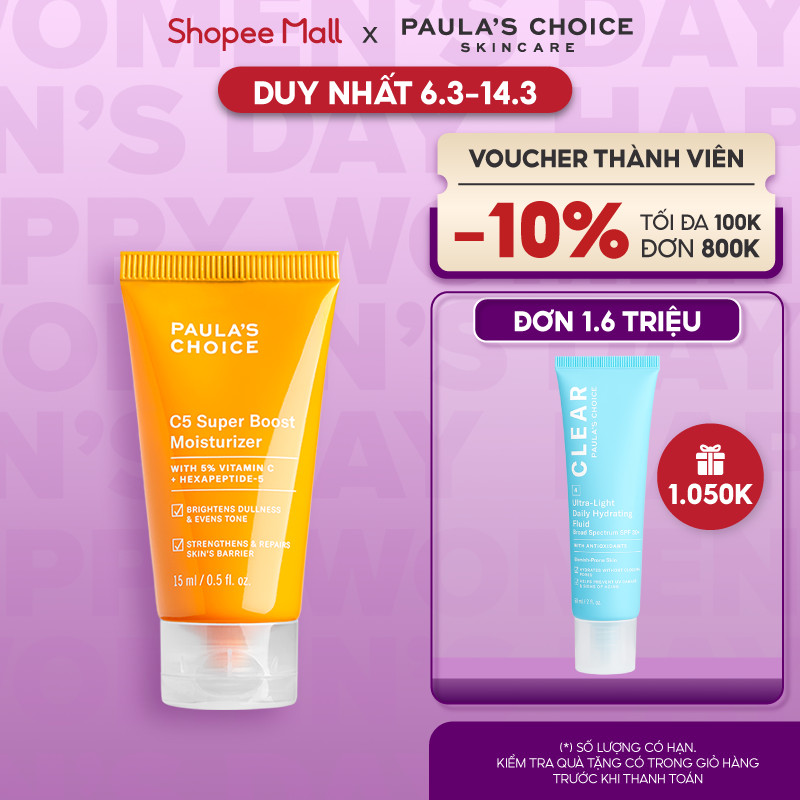 Kem dưỡng ẩm Vitamin C làm sáng da và tăng sinh collagen Paula's Choice C5 Super Boost Moisturizer 15ml 2907