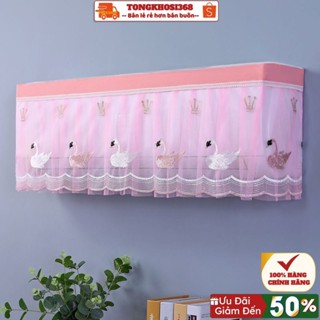 Rèm che điều hoà, chống bụi bẩn, trang trí, chắn gió lạnh thổi trực tiếp vào người - Rèm che bụi máy lạnh hàng thêu