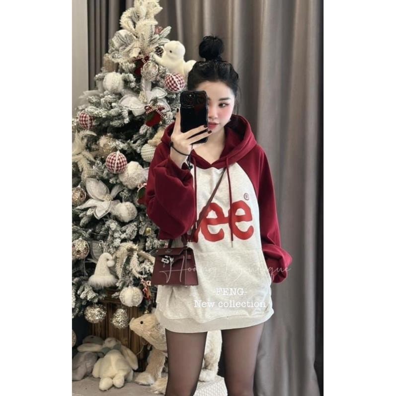 Áo Nỉ Hoodies Chữ Lee Phối Tay Chất nỉ nhung chuẩn loại 1 h