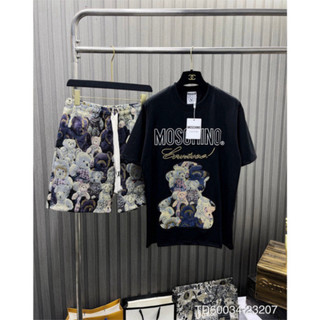Bộ cộc nam nữ moschino thêu hình gấu mới nhất - bộ cộc nam moschino siêu đẹp nam nữ họa tiết gấu misa tomboy
