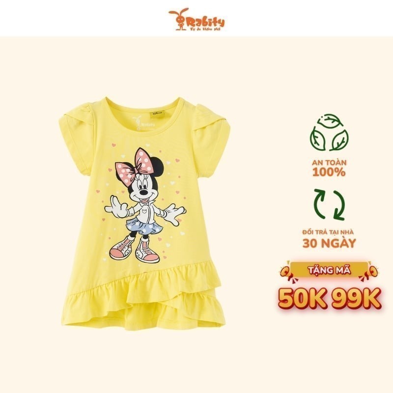 Đầm váy thun đuôi cá ngắn tay Minnie dễ thương cho bé gái Rabity 5617