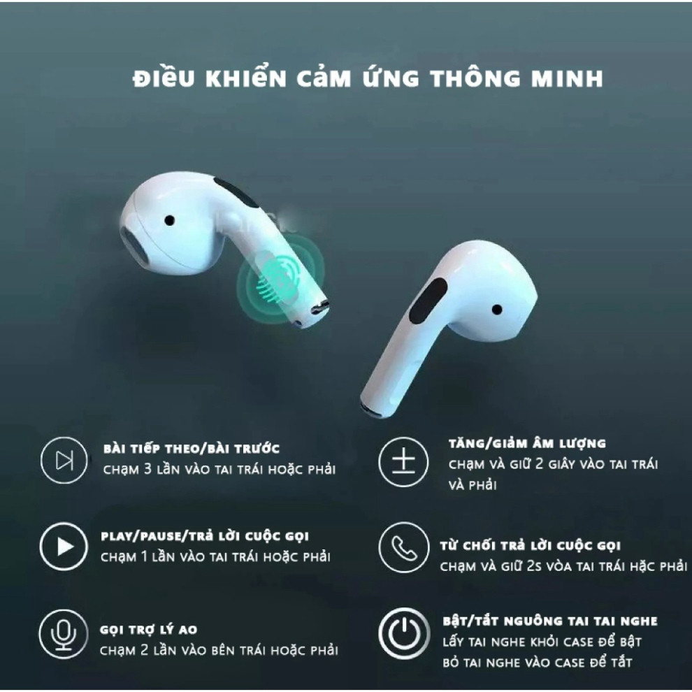 Tai Nghe Bluetooth Không Dây Nhét Tai Chống Nước Giảm Tiếng Ồn Có Mic cảm ứng thông minh PRO4 HTH TECHNOLOGICAL HOT