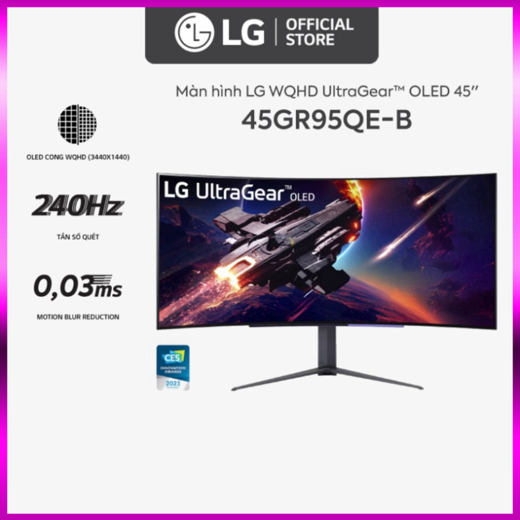 Màn hình LG 45GR95QE-B UltraGear 45" OLED 2K 240Hz G-Sync sale sốc