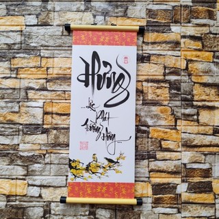 Tranh chữ thư pháp giá rẻ cỡ 20x54cm