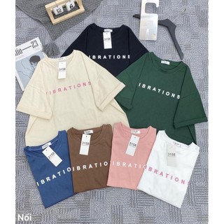 [ Rẻ Vô Địch ] Áo Thun 3158 Form Rộng Nam Nữ Unisex Chất Cotton Khô VIBRATIONS