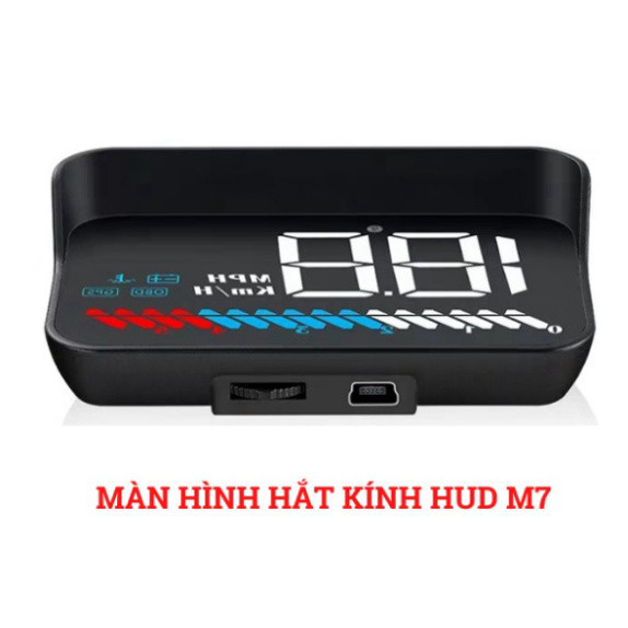 "Màn Hình HUD M7 Hiển Thị Vận Tốc và Cảnh Báo Vận Tốc Ô Tô - Kết Nối OBD2 + USB GPS"