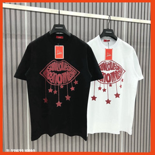 Áo Thun Nam Nữ Họa Tiết Logo Đôi Môi Kim Tuyến Cao Cấp. Áo Phông Siêu Cấp Unisex Cổ Bo Dành Cho Các Boy Phố 2023 8 8
