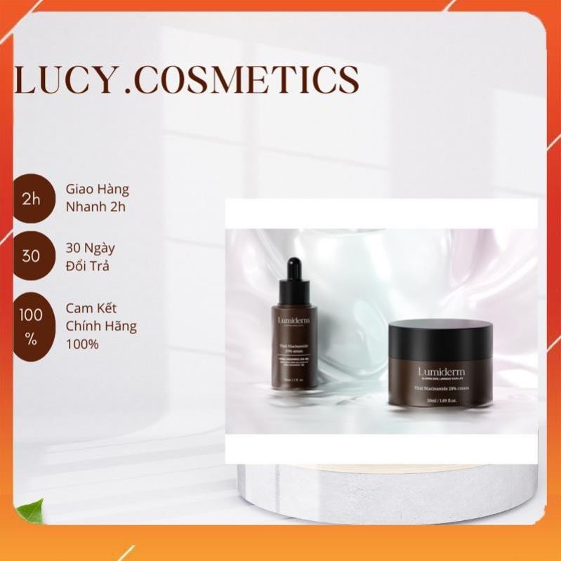 Combo Serum Niacinamide 20% (B3 20%) Lumiderm + Kem Dưỡng Vital Niacinamide 20% Lumiderm