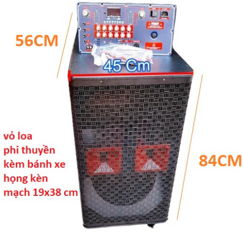 Vỏ loa kéo 4 tấc đôi, 3 tấc đôi, mạch 19x38, kiểu phi thuyền