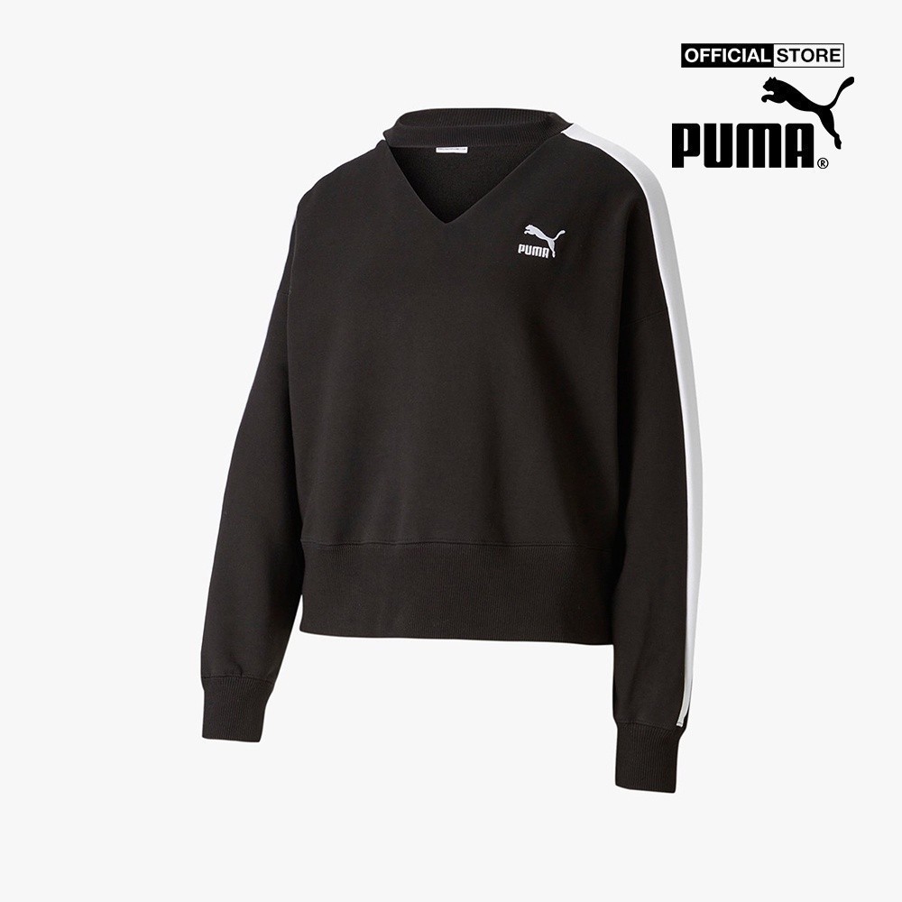 PUMA - Áo sweater nữ tay dài cổ tròn T7 537070-01