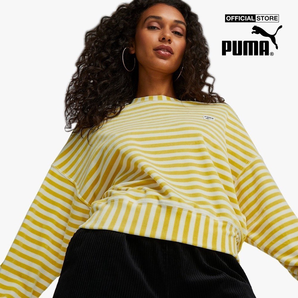 PUMA - Áo sweatshirt nữ tay dài Downtown Velour 535746-65