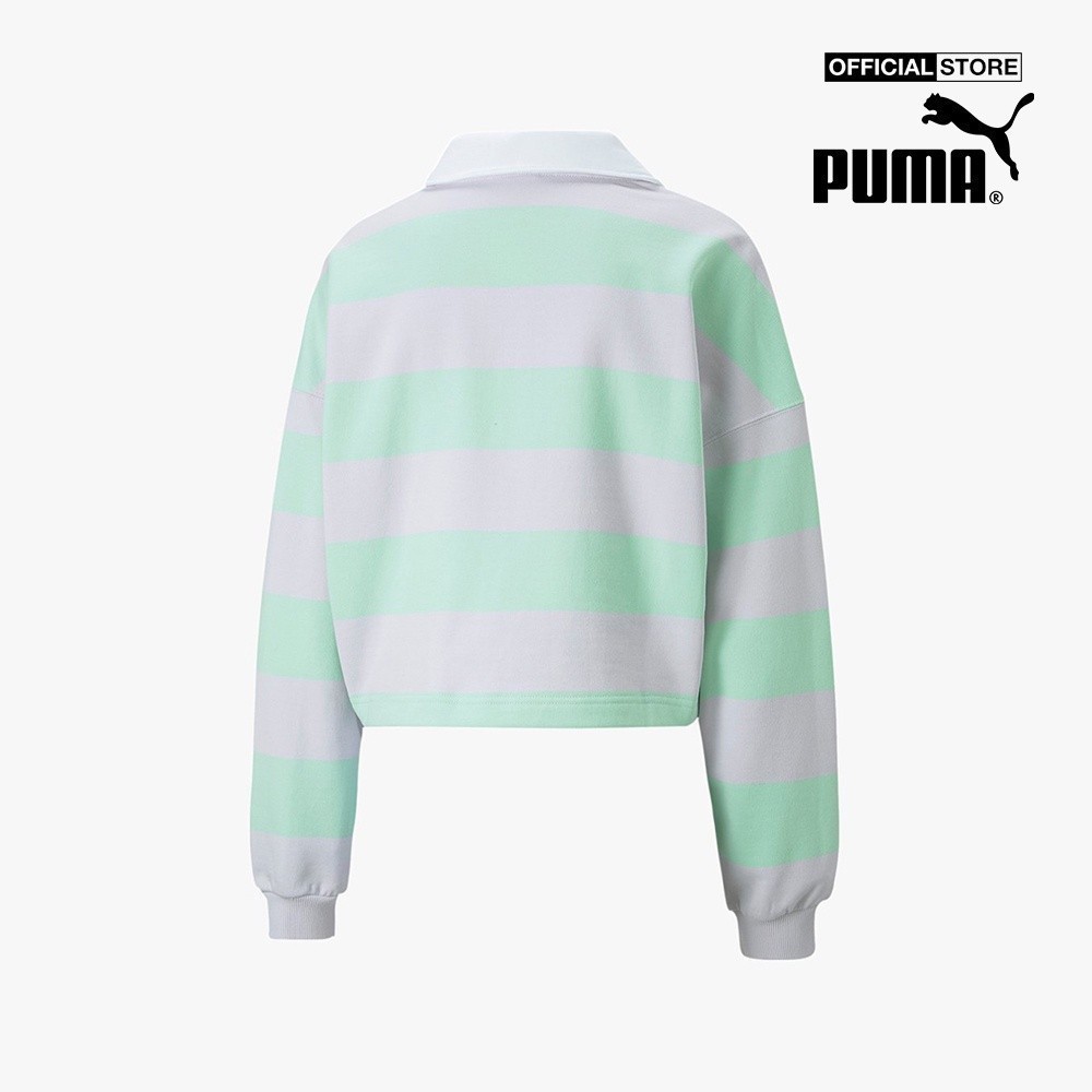 PUMA - Áo polo nữ tay dài phối sọc SWxP Striped 535739-98