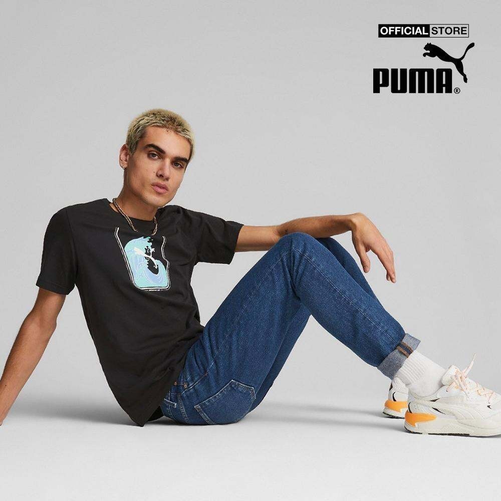 PUMA - Áo thun nam cổ tròn tay ngắn GRAPHICS Wave 674483-01