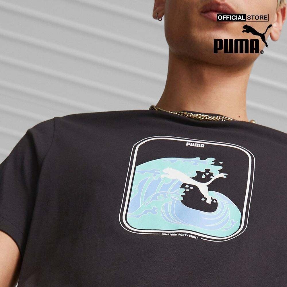 PUMA - Áo thun nam cổ tròn tay ngắn GRAPHICS Wave 674483-01