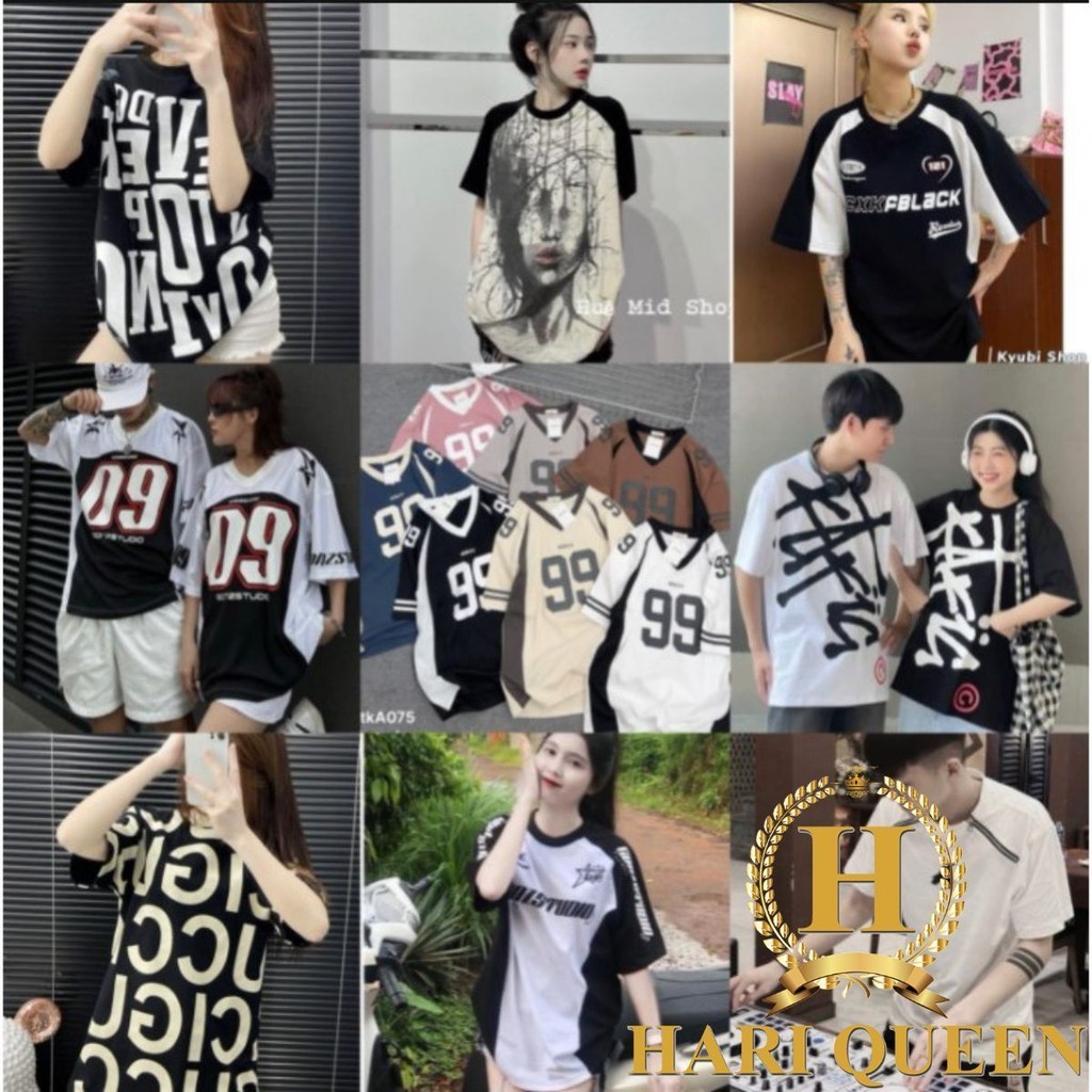 Các mẫu áo thun tay lỡ cháy phố boy girl phố form rộng đẹp HARIQUEEN - Áo phông nam nữ Unisex chất c