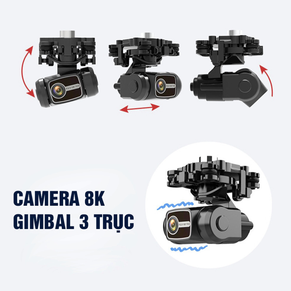 Flycam M218 Máy Bay Điều Khiển Từ Xa Camera Sắc Nét Gimbal Chống Rung 3 Trục GPS Tự Động Quay Về Động Cơ Không Chổi Than | BigBuy360 - bigbuy360.vn