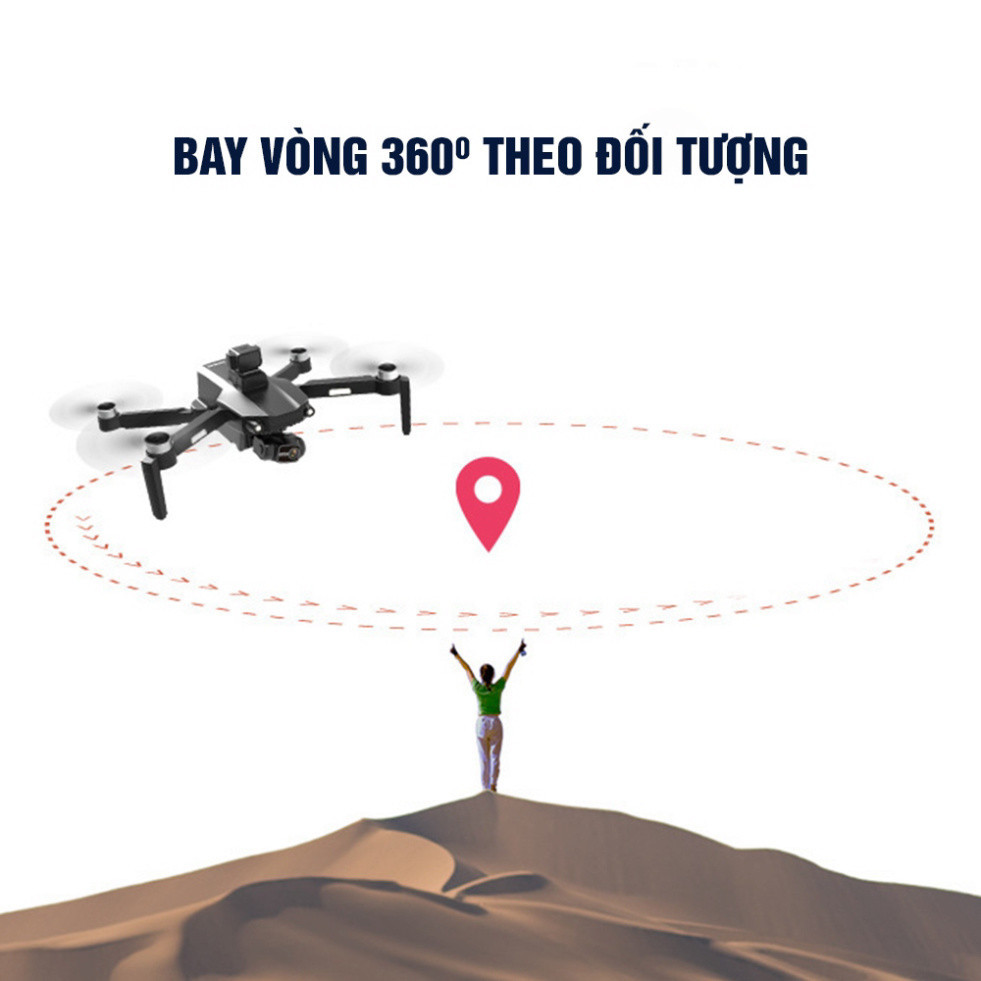 Flycam M218 Máy Bay Điều Khiển Từ Xa Camera Sắc Nét Gimbal Chống Rung 3 Trục GPS Tự Động Quay Về Động Cơ Không Chổi Than | BigBuy360 - bigbuy360.vn