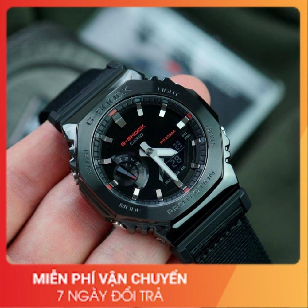 Đồng hồ chính hãng nam Casio G-Shock GM-2100CB-1A- Máy pin - Kính cứng - Dây nato