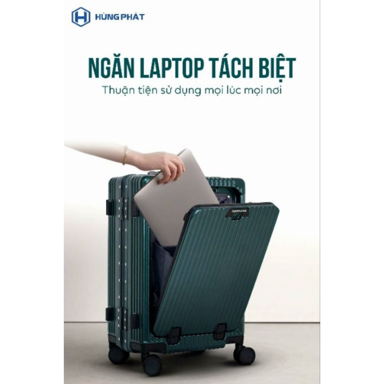 Hỏa tốc Vali khung nhôm Travelking 8083, Vali Travelking của Hùng Phát. Có khay đựng bình nước, sạc 