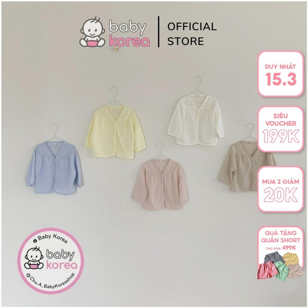 (Sale) Áo khoác nắng, áo cardigan hè mỏng mát pastel ALADIN made in Korea cho bé từ 10-20kg thời trang trẻ em BABYKOREA