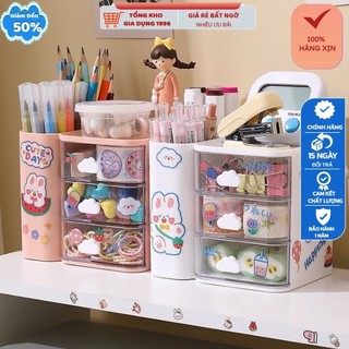 Kệ Đựng Bút Đồ Dùng Học Tập Hộp Lưu Trữ Văn Phòng Phẩm Để Bàn Học Sinh Dễ Thương 3 Ngăn Kéo Tiện Lợi ..