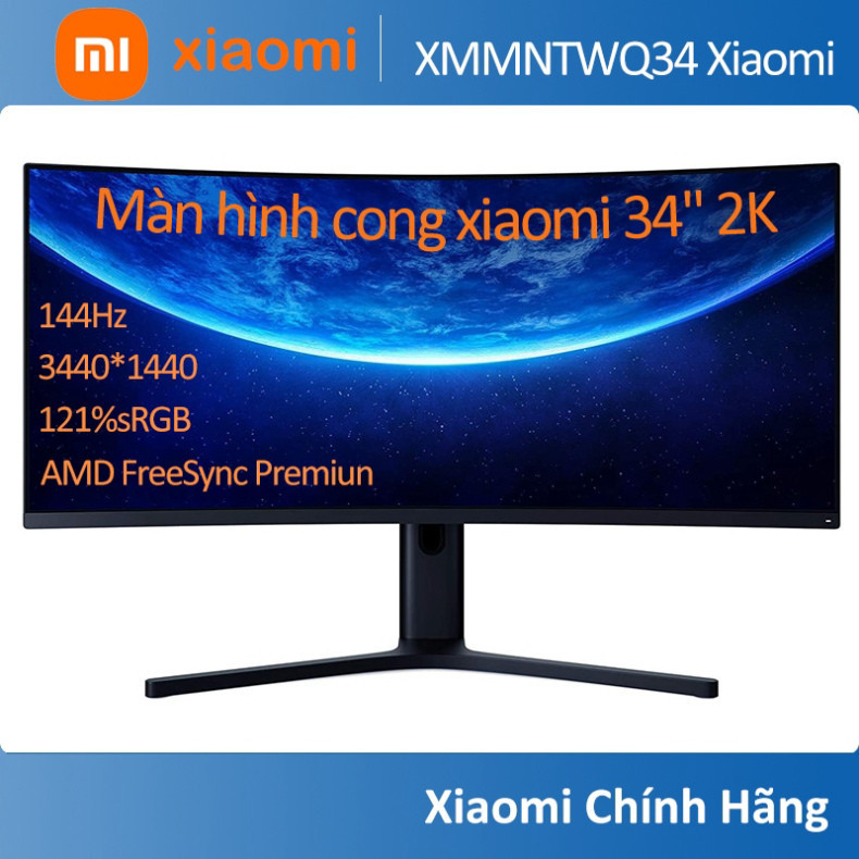 Màn hình máy tính cong Xiaomi 34 inch 2K 144Hz 121%sRGB Mi Curved Gaming Monitor 1500R HDR AMD FreeSync Premium