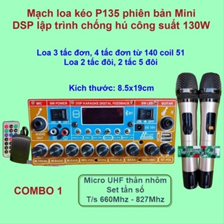 Mạch loa kéo P135 Kèm Micro phiên bản mini lập trình chống hú công suất 130W