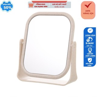 Gương soi trang điểm để bàn lúa mạch mặt gương xoay 360 độ -tuyển sỉ
