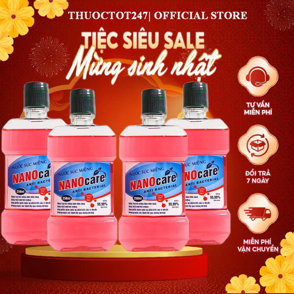 NANO CARE Nước Súc Miệng Khử Mùi Hôi Miệng NANOCARE Tinh Chất Mật Cau Đánh Bay Vi Khuẩn,hơi thở thơm mát