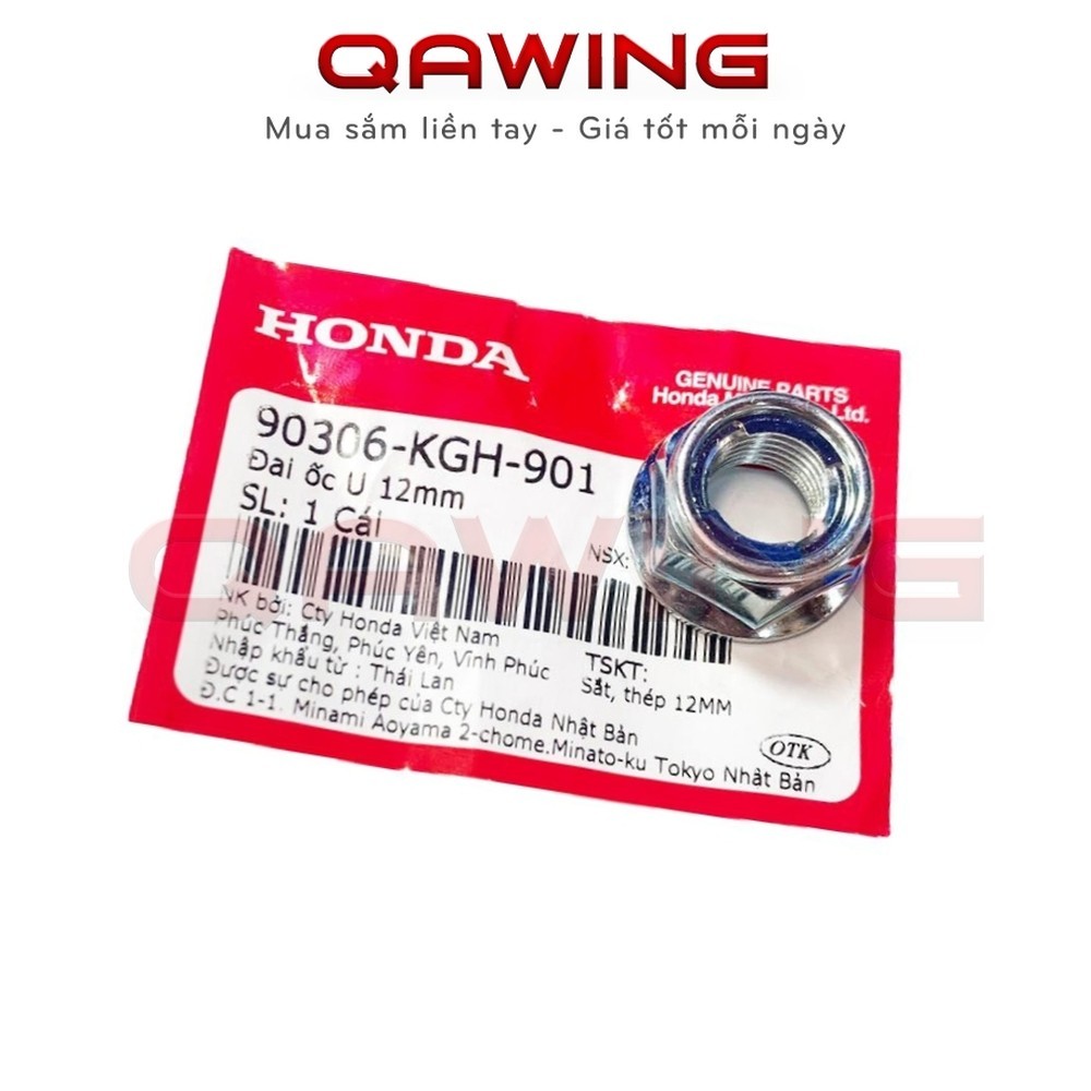 [QW]_(224)_Đai ốc HONDA U 12mm dùng chung nhiều xe _(90306KGH901)