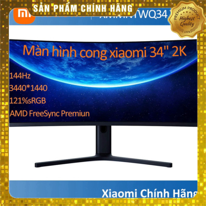 Màn hình máy tính cong Xiaomi 34 inch 2K 144Hz 121%sRGB Mi Curved Gaming Monitor 1500R HDR AMD FreeSync Premium