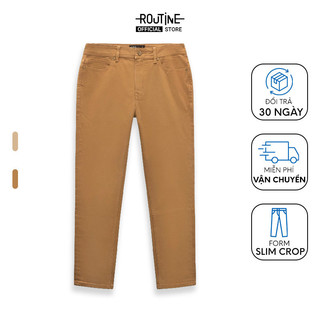 Quần Jean Nam Trơn Ống Ôm Form Slim Crop - Routine 10S23DPA005