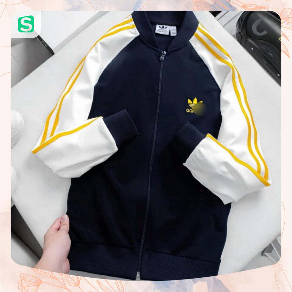 Xả Áo khoác thể thao Unisex hai lớp  Adidas 3 sọc tay áo hai màu Trắng - Đen Áo khoán nam nữ chất liệu nỉ cotton siêu đẹ