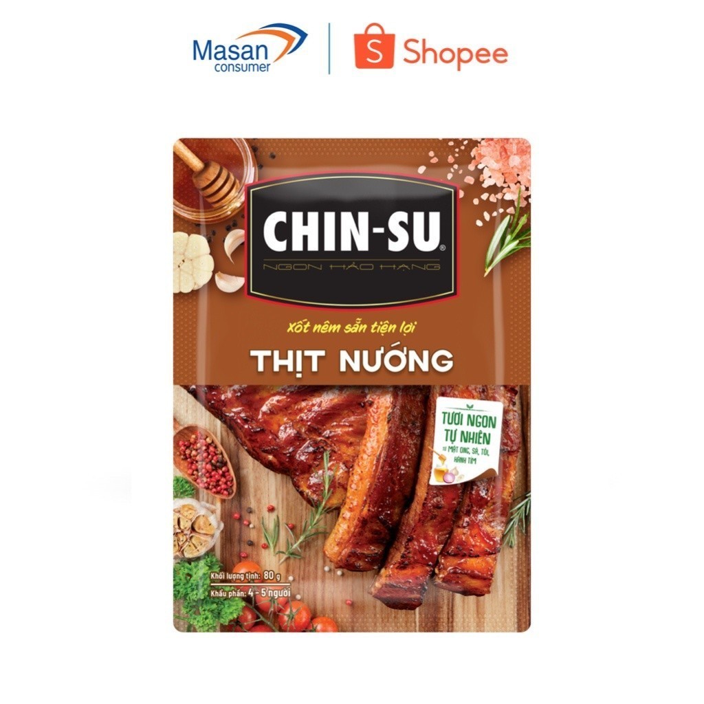 CHIN-SU Xốt Nêm Sẵn Tiện Lợi Thịt Nướng Gói 80G