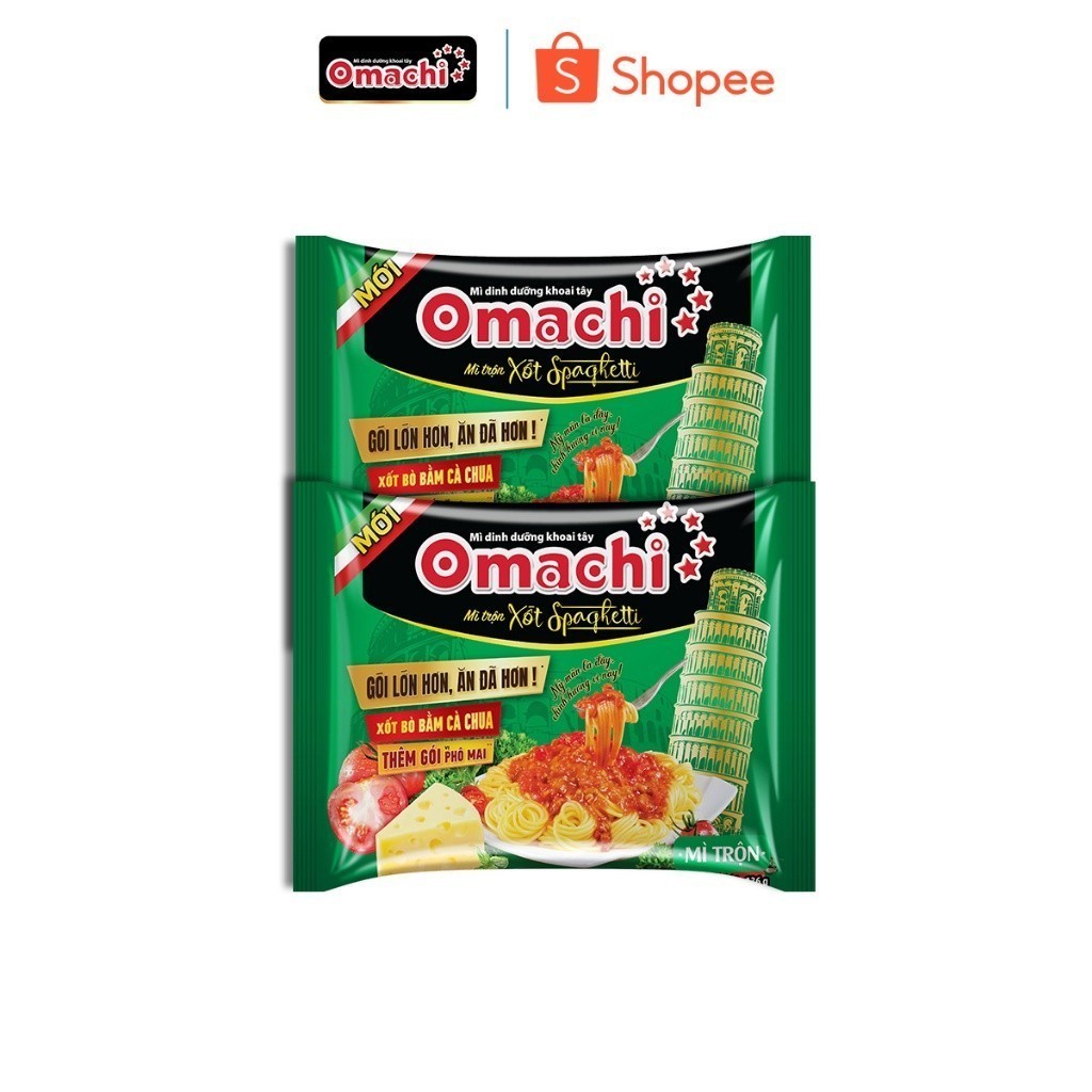 Mì Omachi Mì Trộn Xốt Spaghetti Gói 136g MớI - Combo 2 Gói x 136g