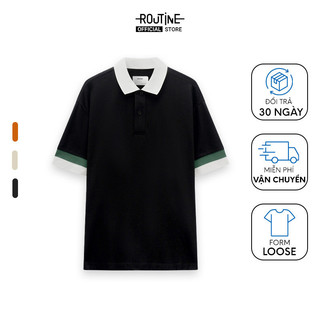 Áo Polo Nam Interlock Pique Trơn Phối Cổ Tay Form Loose - Routine 10S23POL041