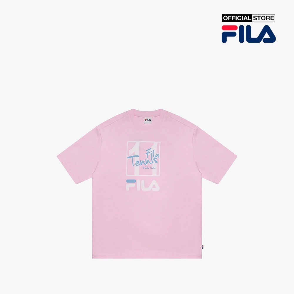 FILA - Áo thun unisex cổ tròn tay ngắn Heritage Loose Fit Logo FW2RSF2068X-CPK