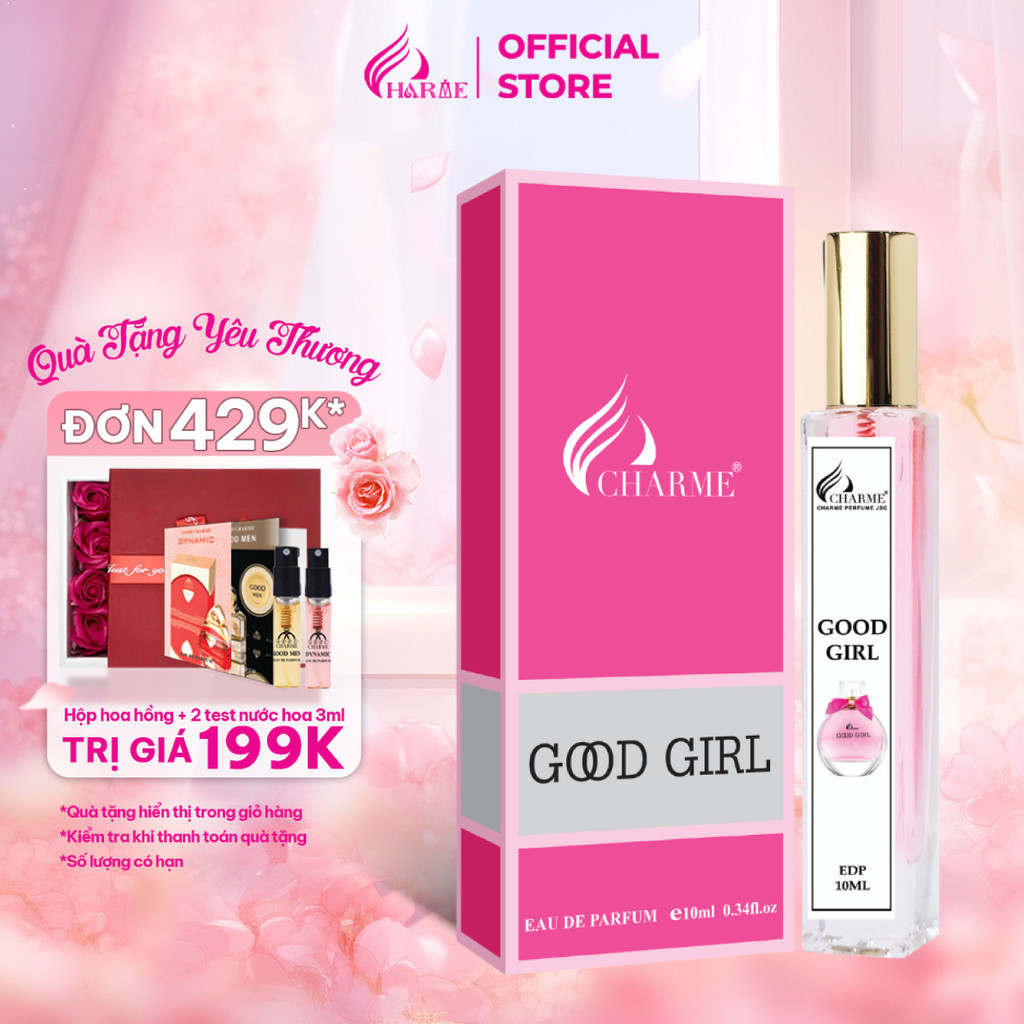 Nước hoa nữ cao cấp, Charme GoodGirl, chai Test mini, đem đến cảm giác ly kỳ, huyền bí, khiến mọi người khám phá, 10ml
