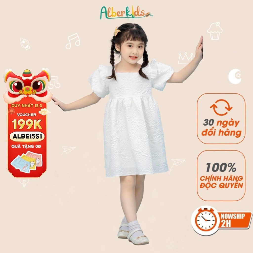 Váy bé gái ALBER LYRA DRESS 2 lớp công chúa xinh đẹp cho trẻ em 2,3,4,5,6,7,8,9,10,11,12 tuổi [V64]